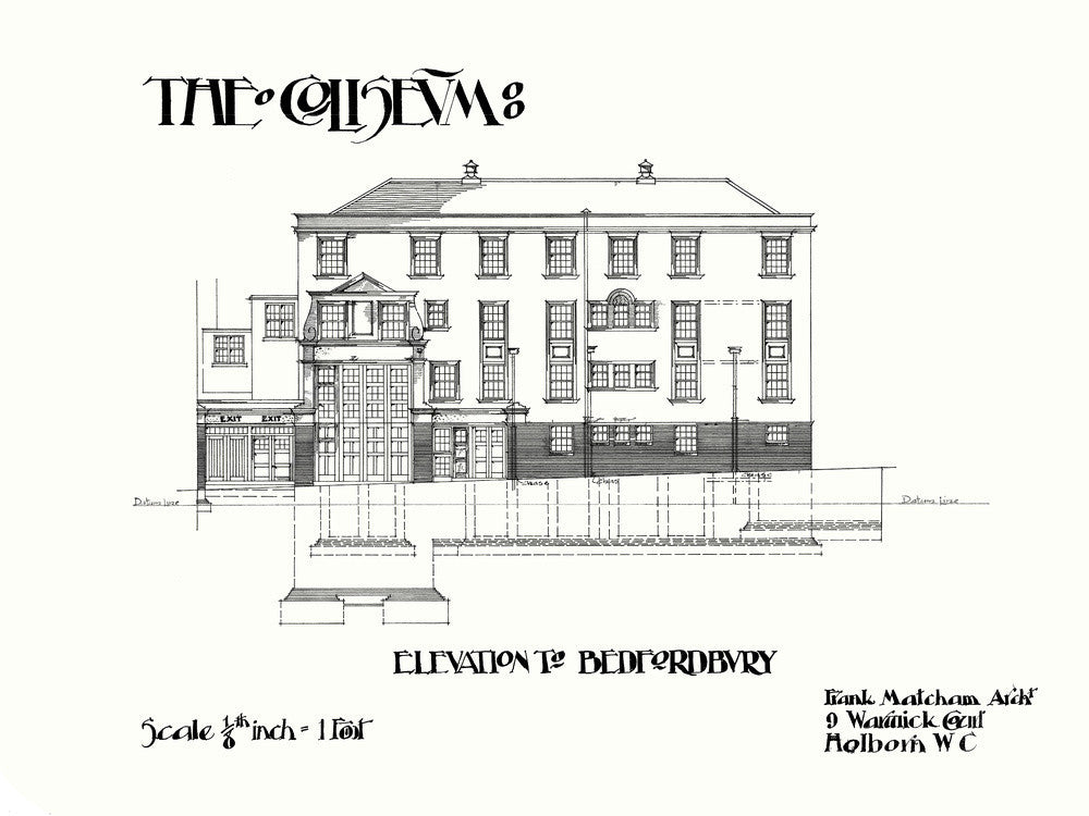 Frank Matcham - Elevation to Bedfordbury Original Plans