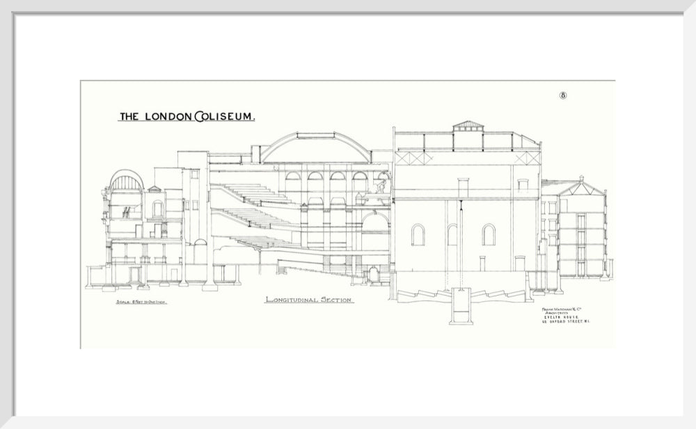 Frank Matcham - London Coliseum Longitudinal Section Plans