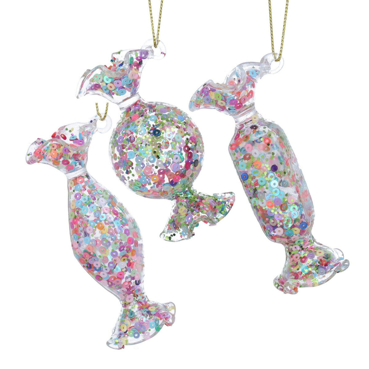 Glass Sweet w Colourful Iridescent Sequins