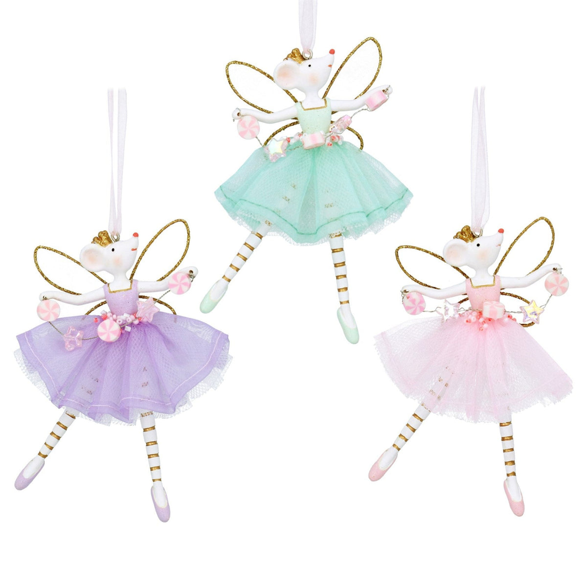 Pastel Resin and Fabric Ballerina Fairy Mouse
