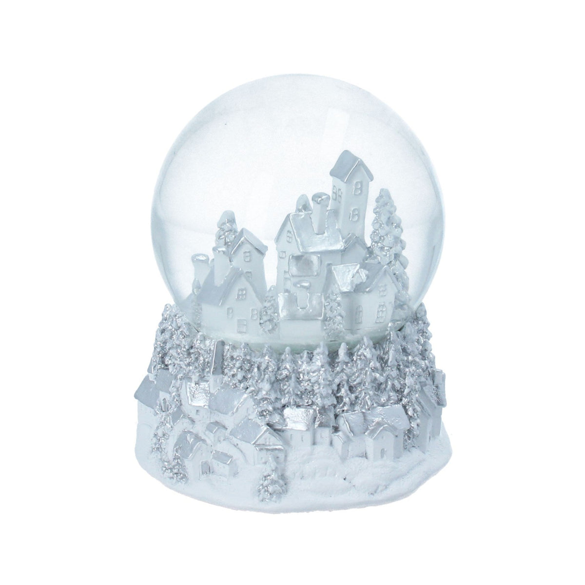 Silver Village Snowglobe
