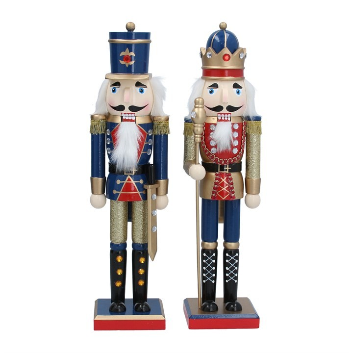 Blue/Gold/Red Wooden Nutcracker Ornament