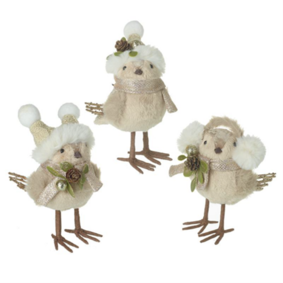 Fluffy Birds in Hats & Ear Muffs