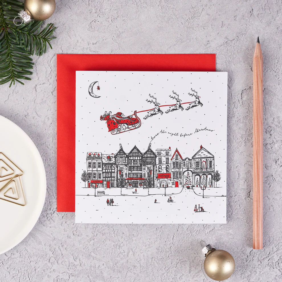 Santa&#39;s Sleigh Pack of 8 Notecards