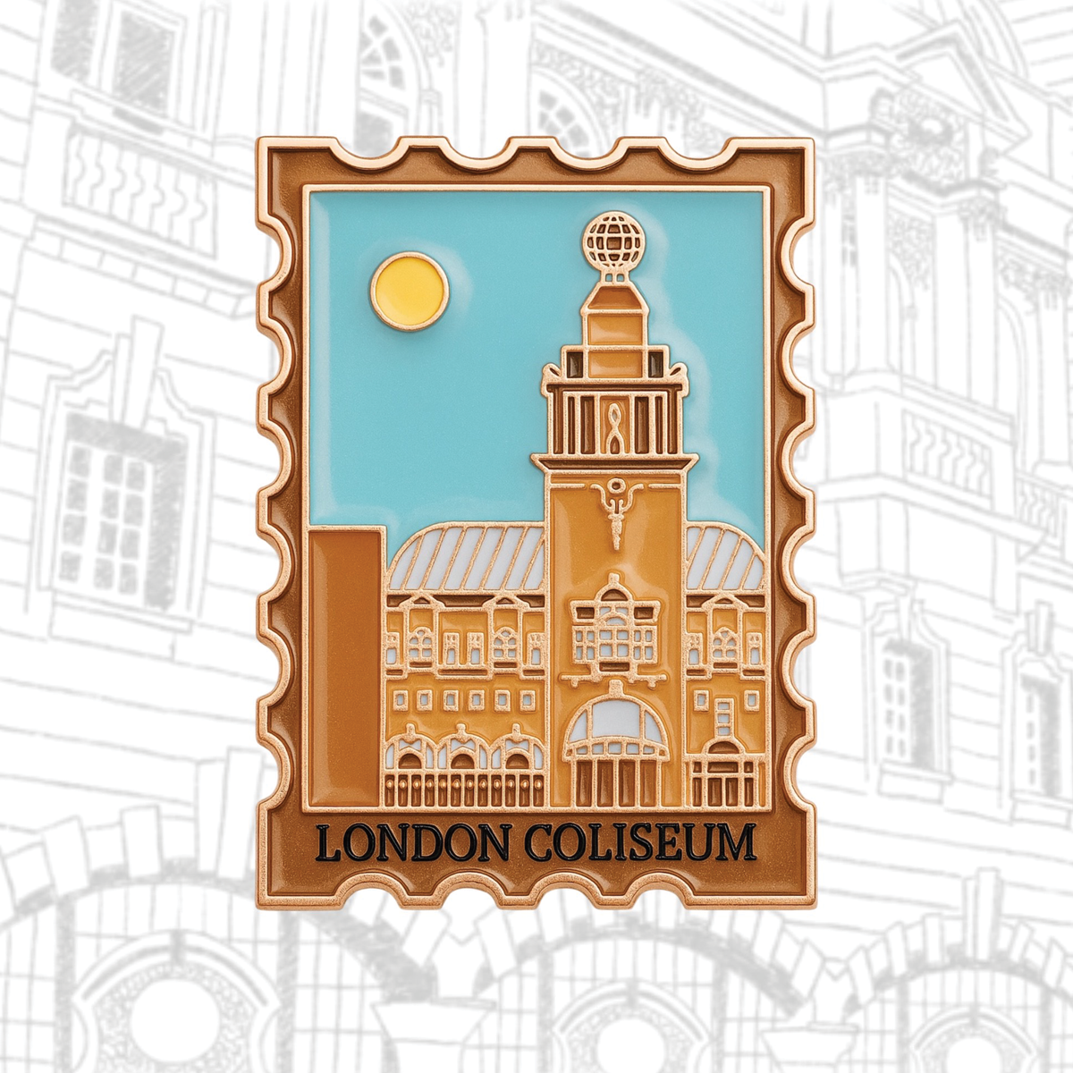 Coliseum Stamp Pin Badge