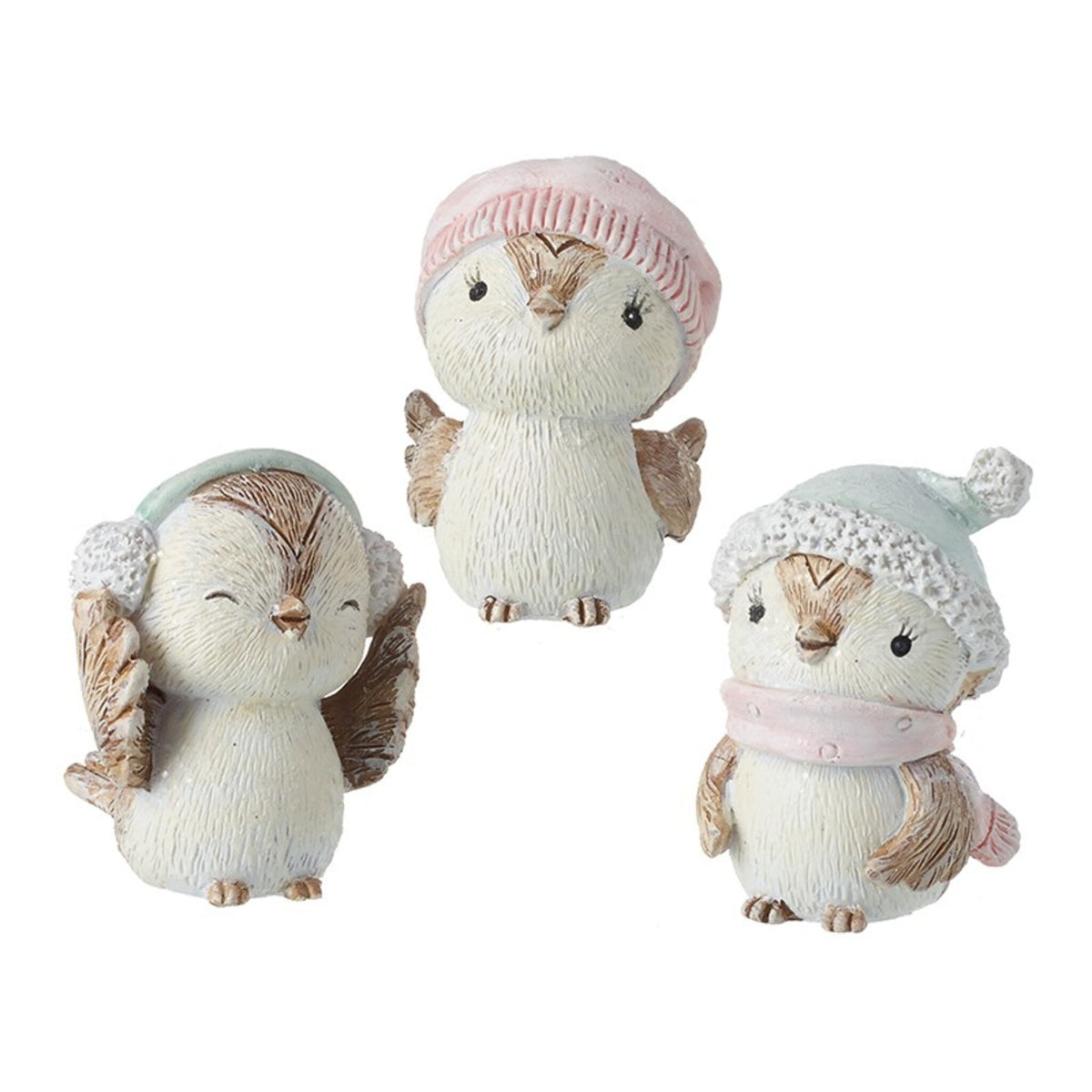 Tiny Cute Owl in pastel hats