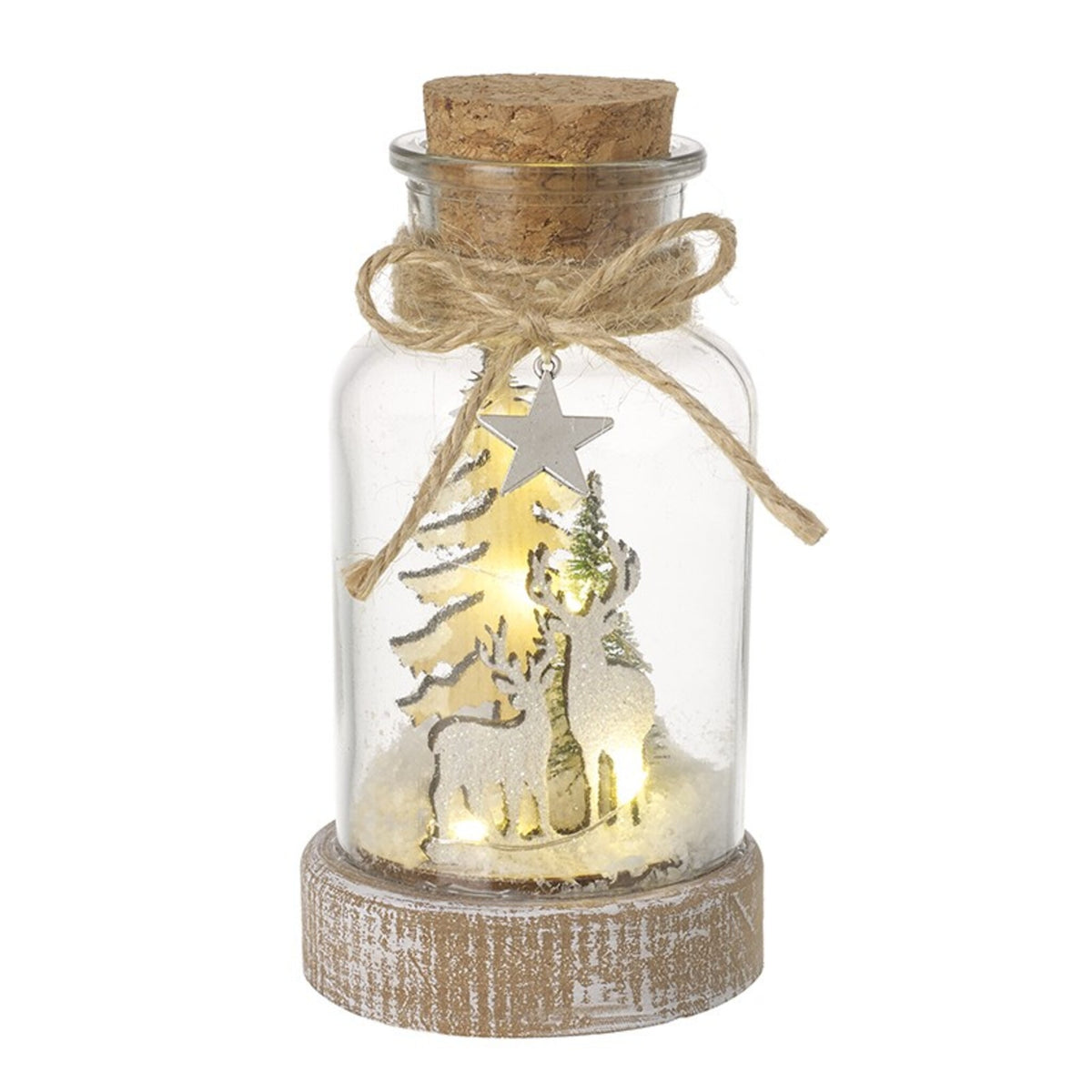 Light up Deer Scene In Bottle