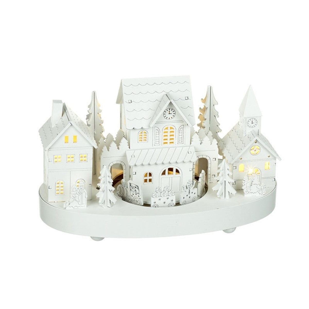 Wooden House with Rotating Train