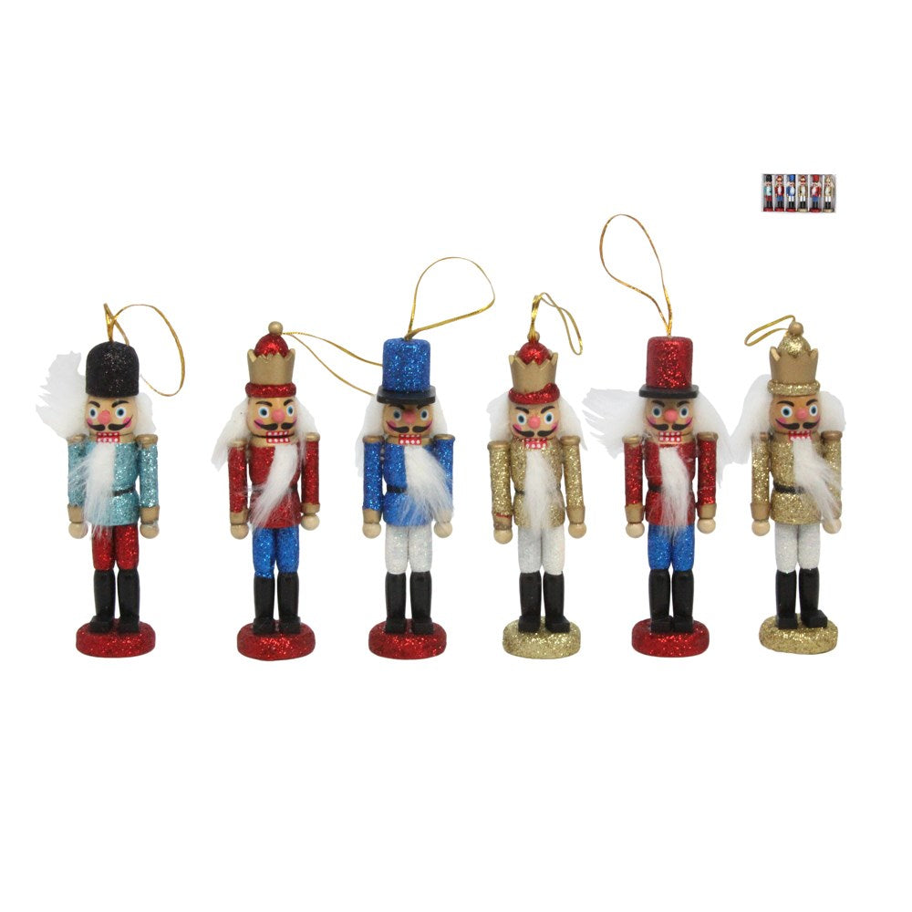 Glitter Wood Nutcracker Decoration