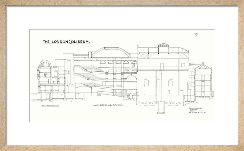 Frank Matcham - London Coliseum Longitudinal Section Plans